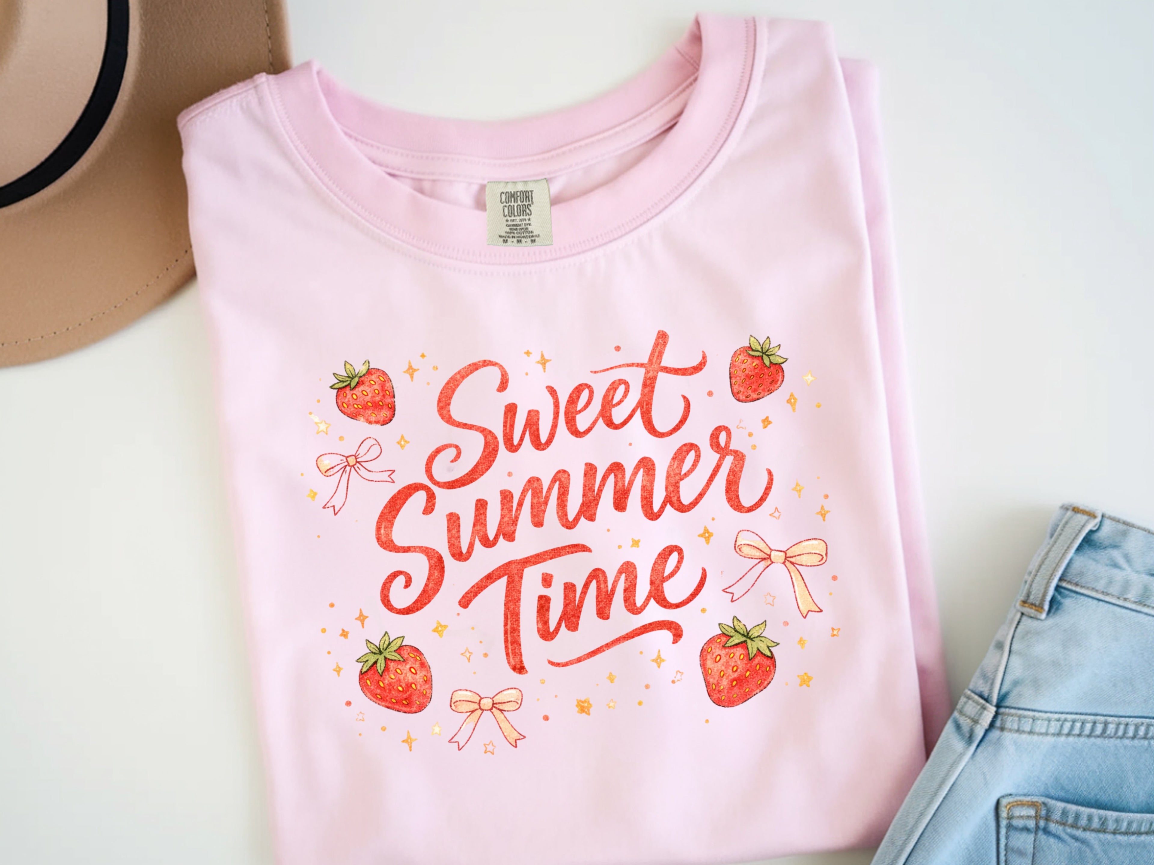 Sweet Summer Time Strawberry DTF Transfer