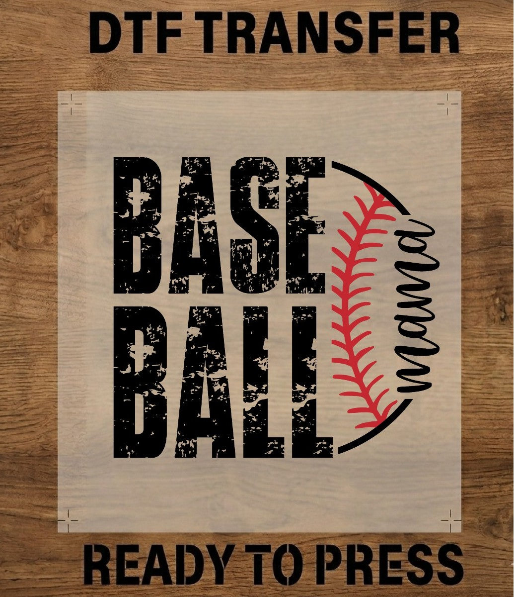 Vintage Grunge Baseball Mama w/ Baseball DTF