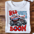 Red White & Boom Monster Truck DTF Transfer